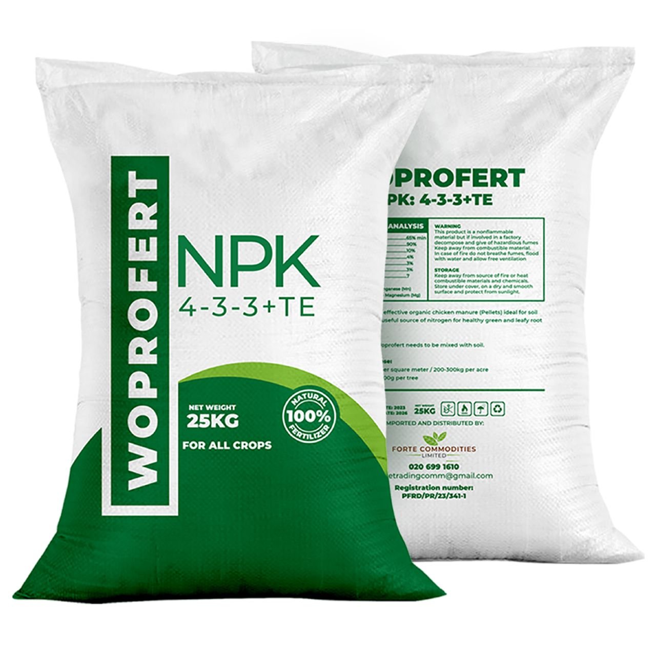 Woprofert NPK organic fertilizer bags